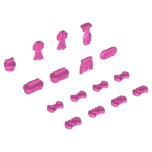 Деталь LEGO 92355 Friends Accessories, Animal Show and Grooming Supplies, 16 in Bag (Multipack) - Dark Pink