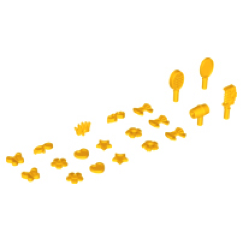 Деталь LEGO 93080 Friends Accessories, Hair Care, 20 in Bag (Multipack) - Bright Light Orange