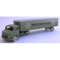 HO Scale, Mercedes Refrigerated Truck (Interfrigo, Single Axle) - Sand Green