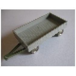 HO Scale, Mercedes Trailer for Open Bed Truck, Gray Flatbed - Sand Green