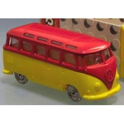 HO Scale, VW Minibus with Yellow Base - Red HO Scale, VW Minibus with Yellow Base - Red