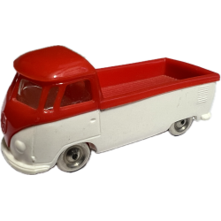 HO Scale, VW Pickup with White Base - Red HO Scale, VW Pickup with White Base - Red