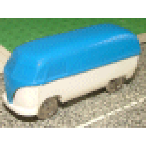 Деталь LEGO 258pb09 HO Scale, VW Van with White Base - Blue
