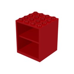 Homemaker Cupboard 4 x 4 x 4 with Door Holder Holes - Red