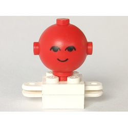 Homemaker Figure / Maxifigure Torso Assembly with Red Head with Black Eyes and Smile Pattern (792c03 / 685px1) - White