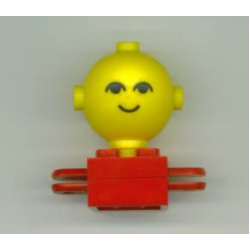Homemaker Figure / Maxifigure Torso Assembly with Yellow Head with Black Eyes and Smile Pattern (792c03 / 685px1) - Red