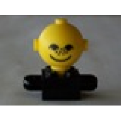 Homemaker Figure / Maxifigure Torso Assembly with Yellow Head with Black Eyes, Freckles, and Smile Pattern (792c03 / 685px3) - Black