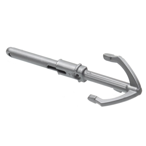 Деталь LEGO 62695 Hook Grappling with Pin and Extension - Flat Silver