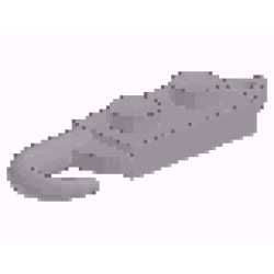 Hook Plate, Modified 1 x 2 with Crane Hook Right - Light Gray