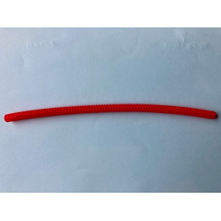 Hose, Ribbed 7mm D. 24L / 19.2cm - Trans-Red