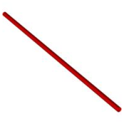 Hose, Rigid 3mm D. 18L / 14.4cm - Red