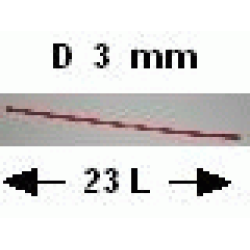 Hose, Rigid 3mm D. 23L / 18.4cm - Red