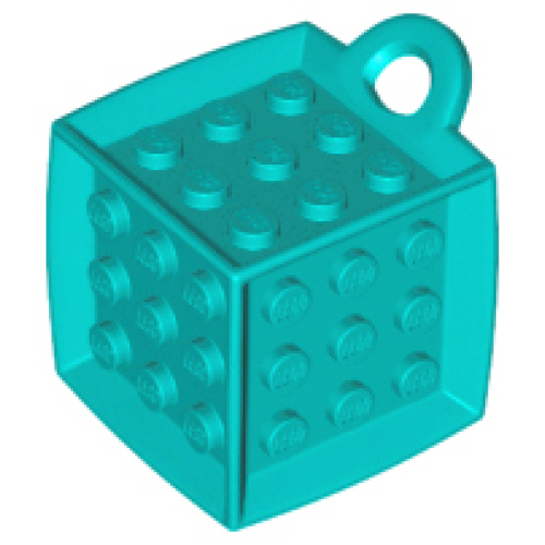 Деталь LEGO 69182 Bag Tag Cube with 3 x 3 Studs on All Sides - Dark Turquoise