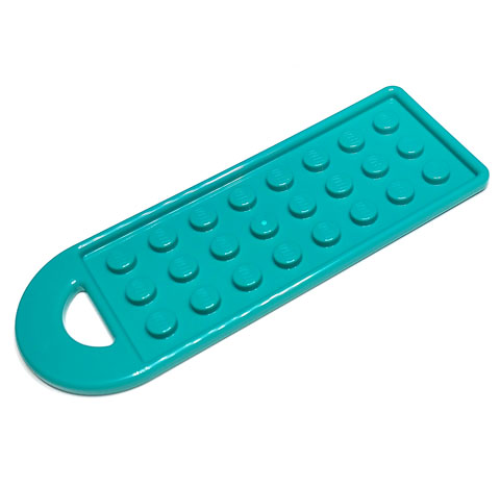 Деталь LEGO 79996 Bag Tag with 3 x 8 Studs - Dark Turquoise