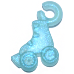 Charm, Roller Skate - Satin Trans-Light Blue