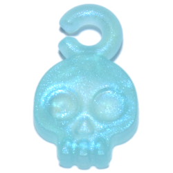 Charm, Skull - Satin Trans-Light Blue