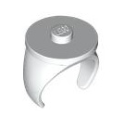 Ring with Stud - 14mm Inside Diameter - White