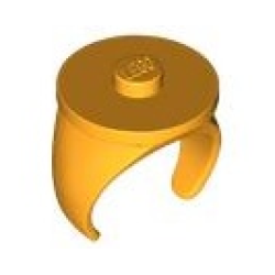 Ring with Stud - 14mm Inside Diameter - Bright Light Orange