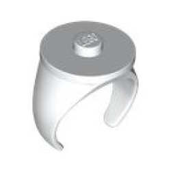 Ring with Stud - 16mm Inside Diameter - White