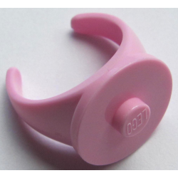 Ring with Stud - 16mm Inside Diameter - Bright Pink