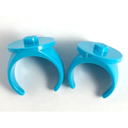 Ring with Stud, 2 in Bag (Multipack) - Medium Azure