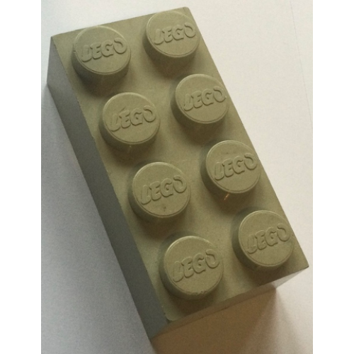 Деталь LEGO bb1371 Jumbo Brick 2 x 4 - European Version - Light Gray