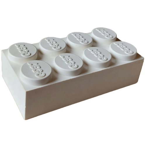 Деталь LEGO bb1370 Jumbo Brick 2 x 4 - Samsonite Version - White