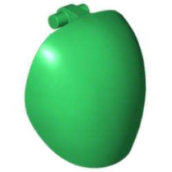 Large Figure Armor, Round, Smooth with Bar Handle - Free Ends - Green