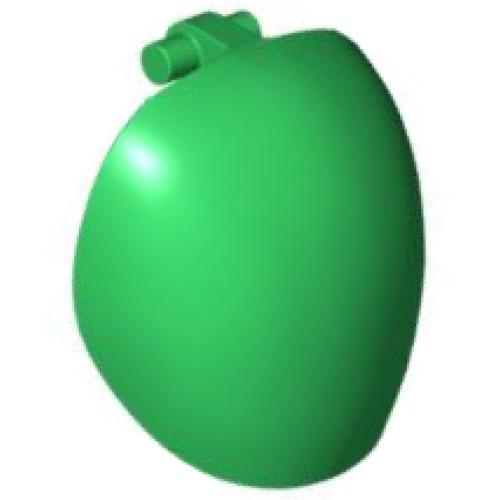 Деталь LEGO 1686 Large Figure Armor, Round, Smooth with Bar Handle - Free Ends - Green