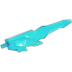 Large Figure Weapon, Blade Crystal Shard with Axle - Trans-Light Blue