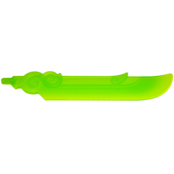 Large Figure Weapon, Blade Rounded Swirls and Spike with Axle - Trans-Bright Green