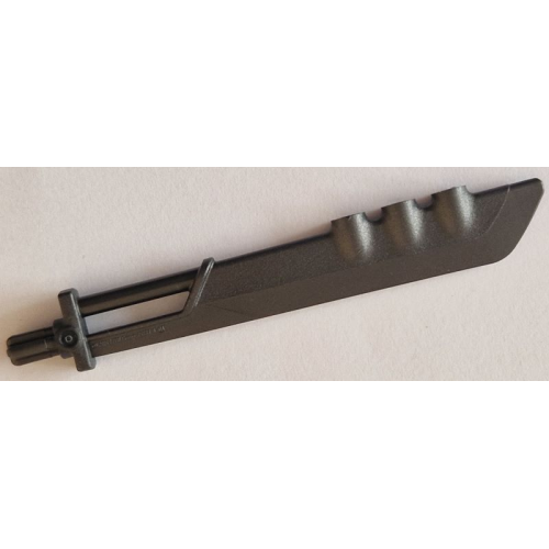 Деталь LEGO 35633 Large Figure Weapon, Blade with 3 Bar Holders and Axle - Pearl Dark Gray