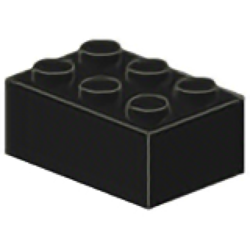 Деталь LEGO 3002c01 Magnet Brick 2 x 3 - Black