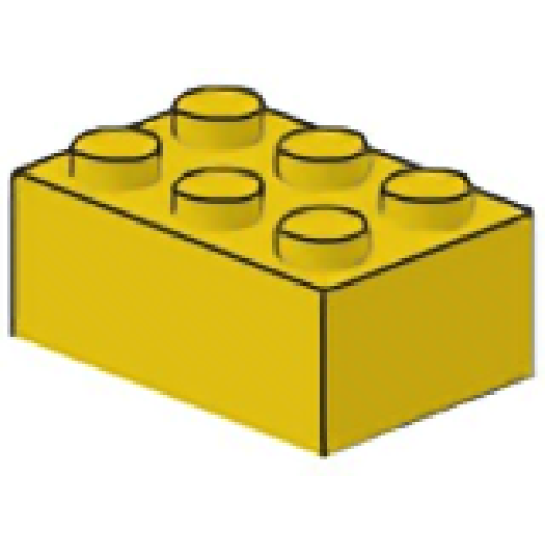 Деталь LEGO 3002c01 Magnet Brick 2 x 3 - Yellow