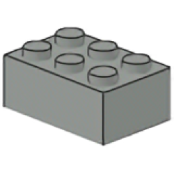 Magnet Brick 2 x 3 - Light Gray