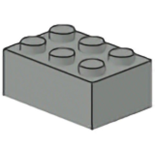 Деталь LEGO 3002c01 Magnet Brick 2 x 3 - Light Gray