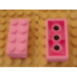 Magnet Brick 2 x 4 - Bright Pink