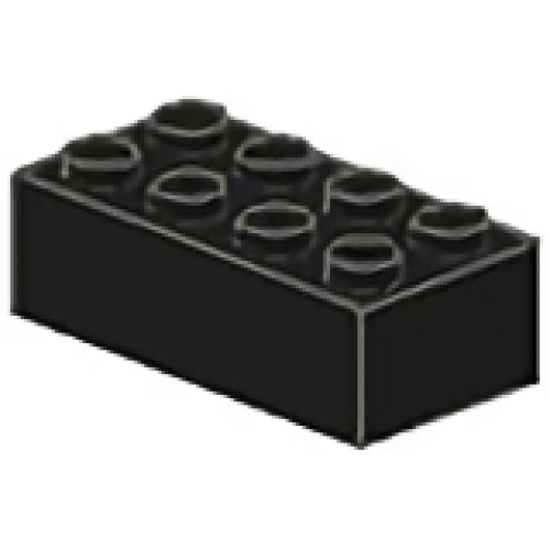 Деталь LEGO 3001c01 Magnet Brick 2 x 4 - Black