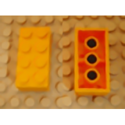 Magnet Brick 2 x 4 - Bright Light Orange