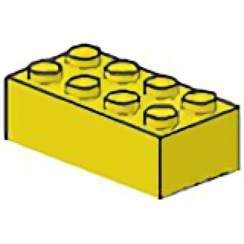 Деталь LEGO 3001c01 Magnet Brick 2 x 4 - Yellow