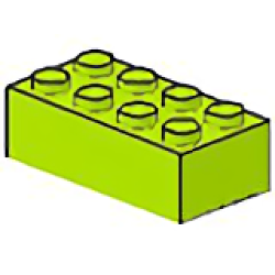 Magnet Brick 2 x 4 - Lime