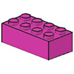 Magnet Brick 2 x 4 - Dark Pink