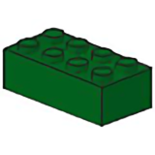 Деталь LEGO 3001c01 Magnet Brick 2 x 4 - Green