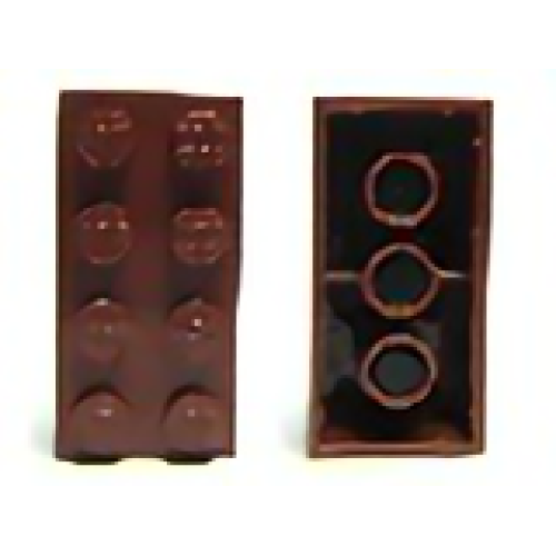 Деталь LEGO 3001c01 Magnet Brick 2 x 4 - Reddish Brown