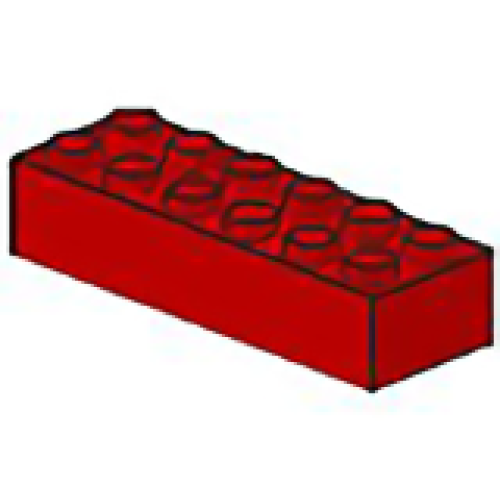 Деталь LEGO 2456c01 Magnet Brick 2 x 6 - Red