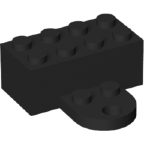 Деталь LEGO 74188c01 Magnet Brick, Modified 2 x 4 Sealed Base with Extension Plate with 2 Studs and Hole - Black