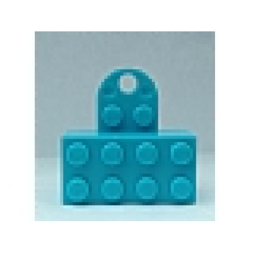 Деталь LEGO 74188c01 Magnet Brick, Modified 2 x 4 Sealed Base with Extension Plate with 2 Studs and Hole - Medium Azure