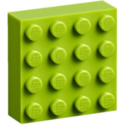 Magnet Brick, Modified 4 x 4 Sealed Base - Lime