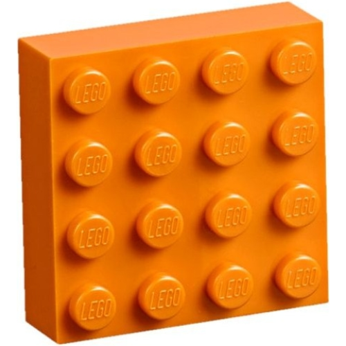 Деталь LEGO 388c01 Magnet Brick, Modified 4 x 4 Sealed Base - Orange