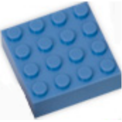 Magnet Brick, Modified 4 x 4 Sealed Base - Medium Blue